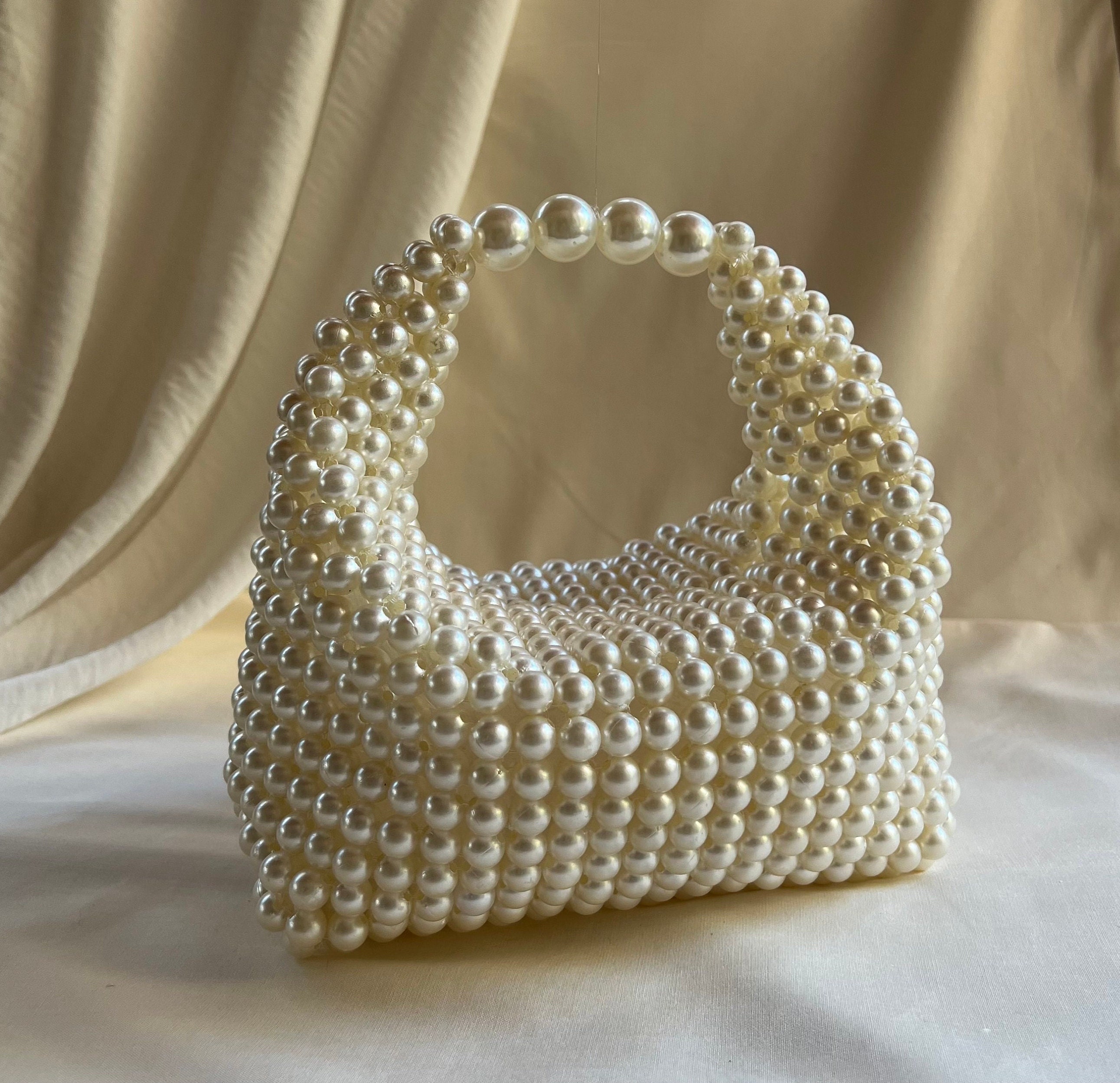 Handmade Pearl Beaded Clutch: Bridal Wedding Handbag - Etsy display picture 2