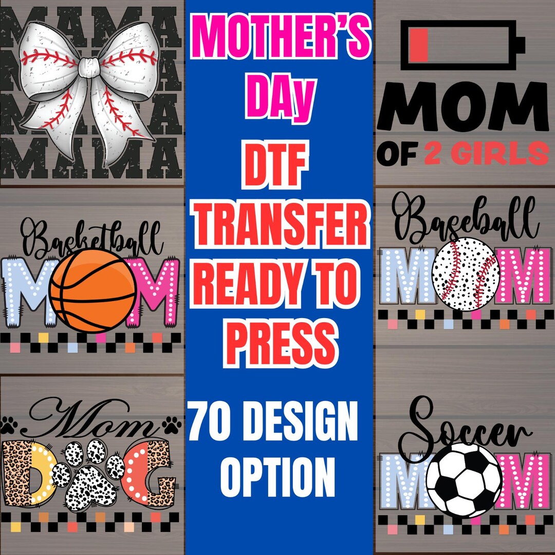 Mother's Day DTF Transfer, Ready to Press Heat Transfer, DIY Gift for ...