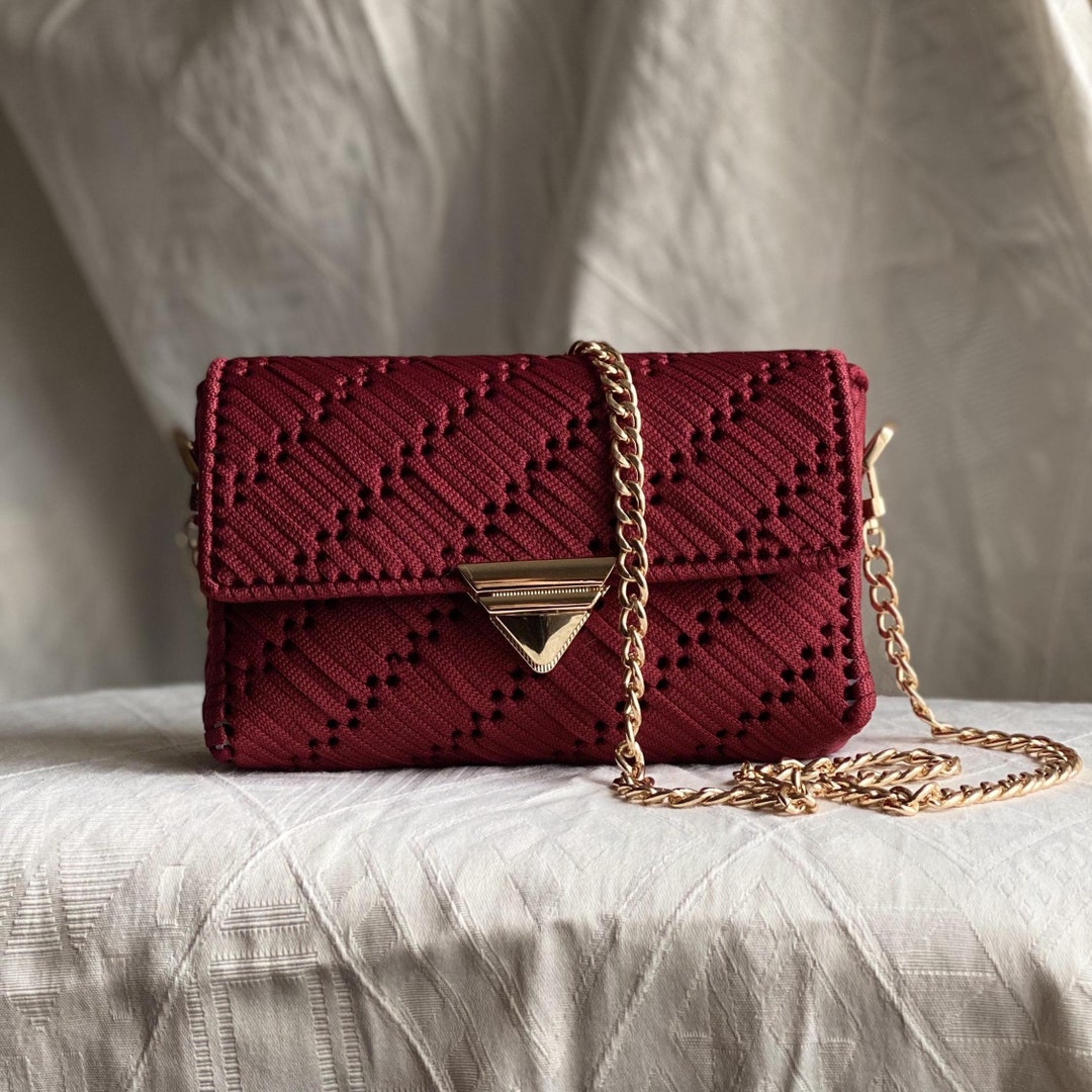 Red - Handcrafted Cotton Small Hand Bag 03
