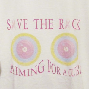 Only 2 Left T-Shirt Save The Rack Aiming for a Cure Breast Cancer Awareness Donation to Charity Personal Design Pink on White image 2