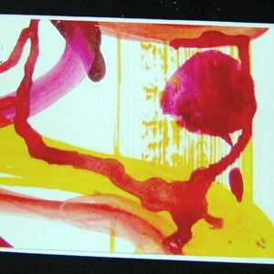 Ensemble de 3 cartes de correspondance d'art abstrait avec des enveloppes vierges à l'intérieur de carte de voeux Merci, impression d'oeuvre d'art originale
