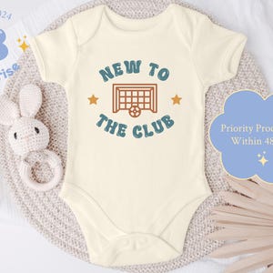 Soccer Baby Bodysuit - New to the Club Natural Onesie® - Sporty Goal Baby Gift