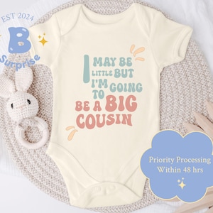 Body « Grand Cousin » : Body d'annonce de naissance, 100 % coton