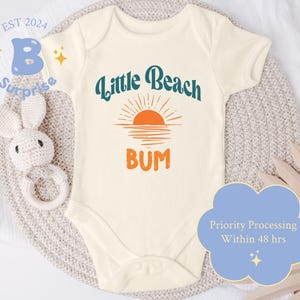 Little Beach Bum Baby Onesie® - Summer Beach Bodysuit - Natural Newborn Outfit