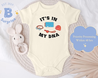 Swimming DNA Baby Onesie®: Natural Cotton Future Swimmer Gift