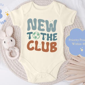 New to the Soccer Club Onesie® - Retro Boho Baby Bodysuit - Gender Neutral Natural Baby Gift for Showers