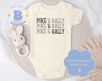 Funny 'Puke & Rally' Baby Onesie® - Gerber, Baby Shower Gift