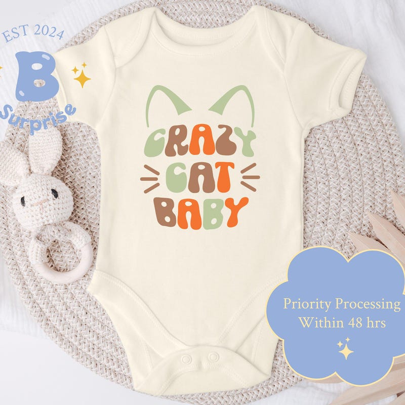 Baby Plaid Cat Graphic Bodysuit