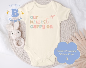Baby Girl Travel Onesie®: Airplane Infant Outfit, Natural Cotton