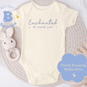 Enchanted to Meet You Onesie®: Natural Cotton Baby Bodysuit