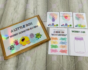 Worry Monster Book, Box Sticker, 34 Pages (Digital Download)