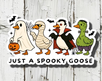 Spooky Goose Trick or Treat Sticker
