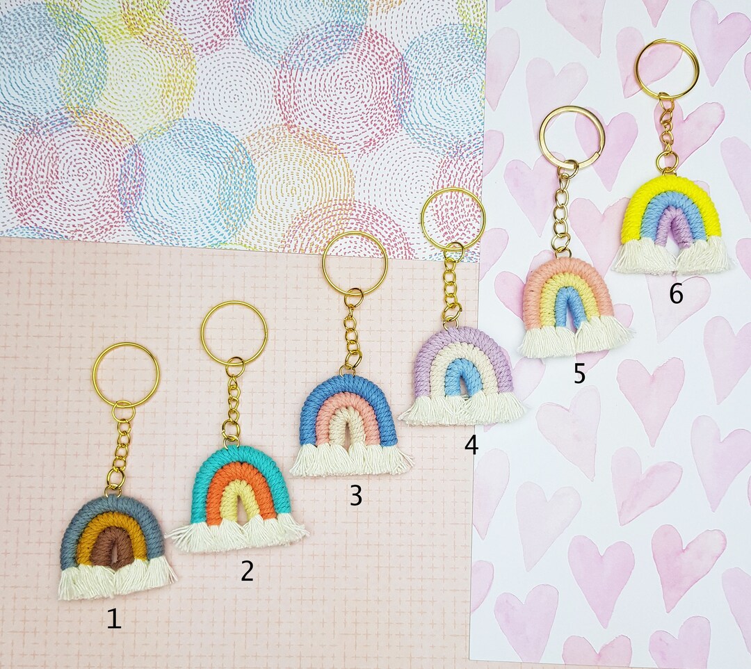 Name Keychain Rainbow Rainbow Keychain | Colourful Rainbows | Gold Key Ring | Children's ...