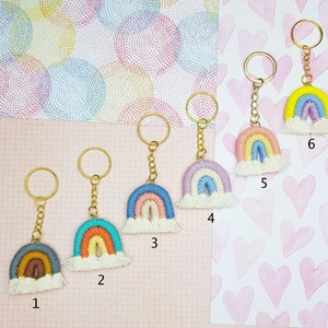 Porte-clés arc-en-ciel | Arcs-en-ciel colorés | Porte-clés en or | Décoration de sac pour enfants et adultes | Porte-clés de couleur pastel | de sac | Cadeau amusant