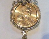 2004 D American Eagle Sacajawea Wire Wrapped Pendant with charm