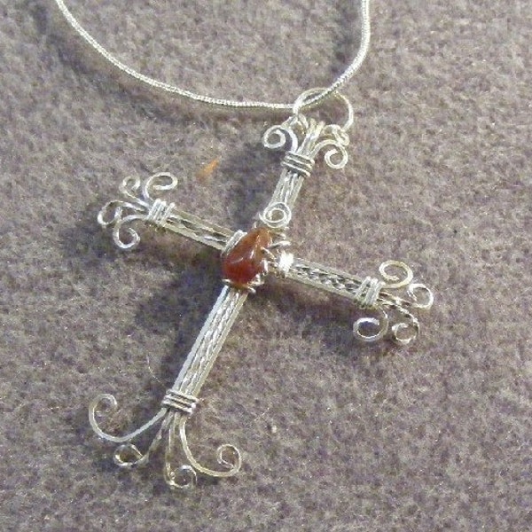 Sterling Silver wire wrapped cross