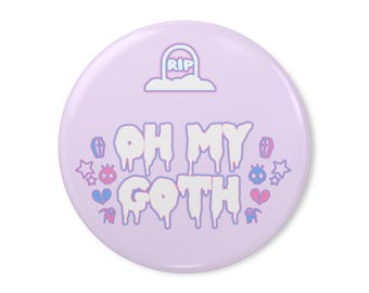 Pastelkleurige Goth-speldknop OH MY GOTH | Gotische emo alternatieve grungepunk