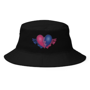 Subtle LGBTQ Pride Embroided Bucket Hat Bisexual || Lesbian Gay Bisexual Transgender Queer