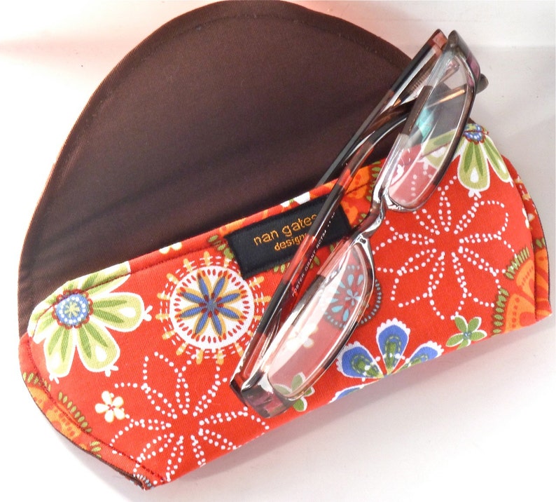 Eyeglass Case Sunglass Case Closure Orange Etsy