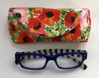 Poppy - Floral - Poppies - Eyeglass Case - Sunglass Case - Magnetic Closure - Gifts under 15 - Gifts for Women -