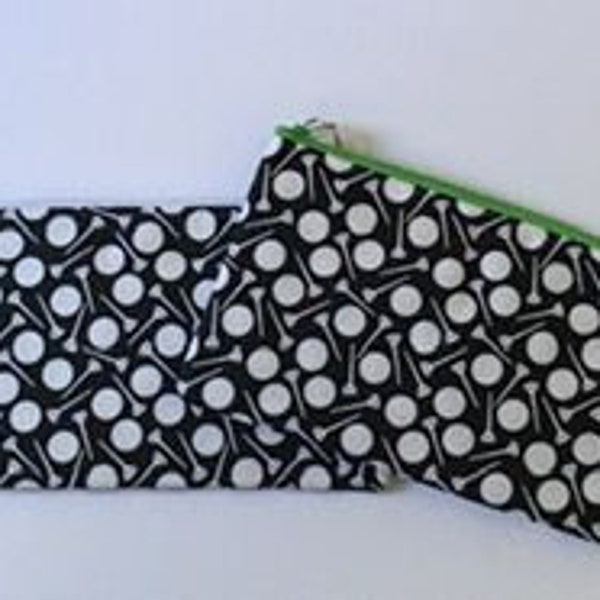 Golf - Preppy Golf Pouch - Padded Bag - Gifts For Her - Ladies Golf Gifts - golf organizer - black and white
