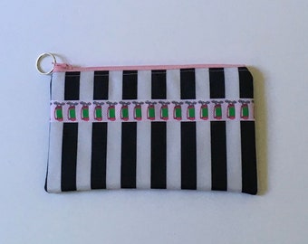 Golf Organizer - Preppy Golf Pouch - Padded Bag - Gifts For Her - Ladies Golf Gifts - black and white