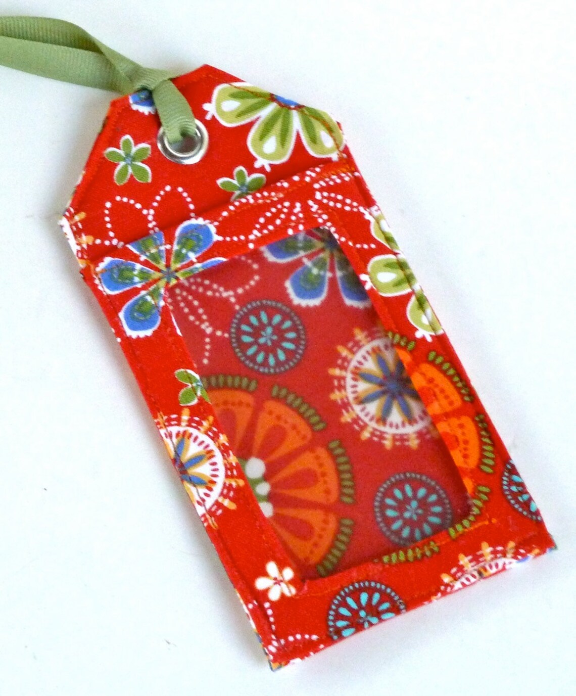 Fabric Luggage Tag ID Tag Luggage Tag Orange Floral Etsy