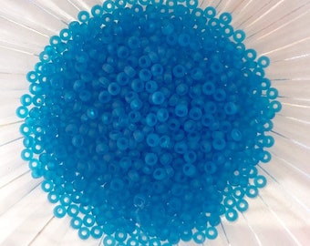 Last 11/0 MATTE CAPRI BLUE Czech Glass Seed Beads 10 Grams