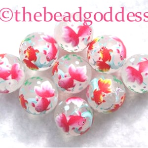 Wholesale Beautiful JAPANESE KOI Tensha Beads on Frost 12mm-9 pieces FAST Shipping