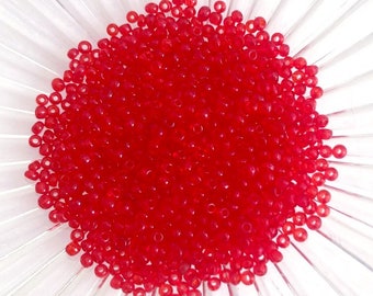 New 11/0 Czech Glass Seed Beads CLASSIC CHERRY RED-10 grams