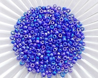 11/0 ROYAL BLUE AB Czech Glass Seed Beads 10 Grams