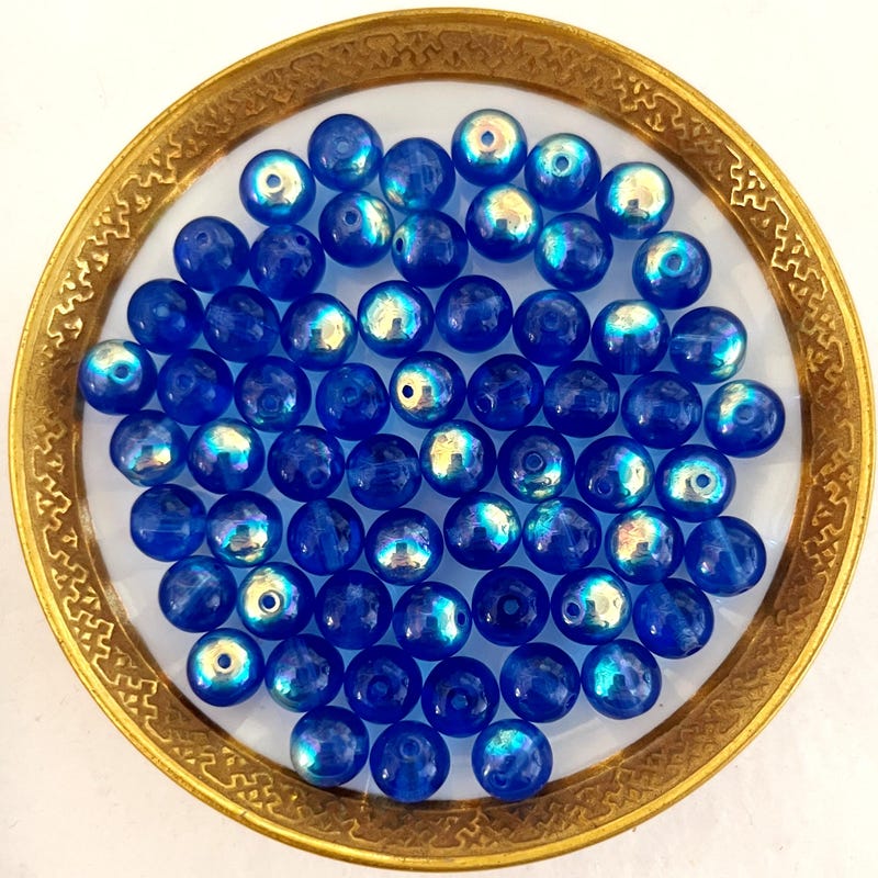 Royal Blue AB/Full String Crystal Glass Bead
