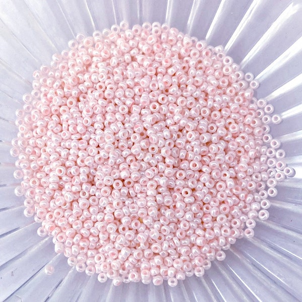 11/0 PALE BABY PINK Czech Glass Seed Beads 10 grams...Sweet