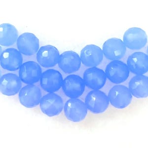 100-4mm BABY BLUE OPAL Czech Glass Fire Polished Beads