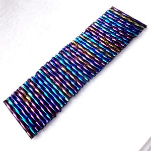Beautiful Czech Multicolor Iris Glass Twisted Tube Beads 30x2.5mm 11 grams, 55 inches strung