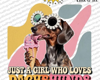 Retro Dachshund PNG Clipart | Dog Lover Design (Digital Download)