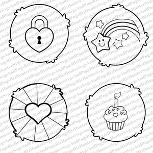 42 Care Bears Belly Badges Outlines SVG PNG Bundle Care Bear Belly Badges T Shirt Designs Cut ...