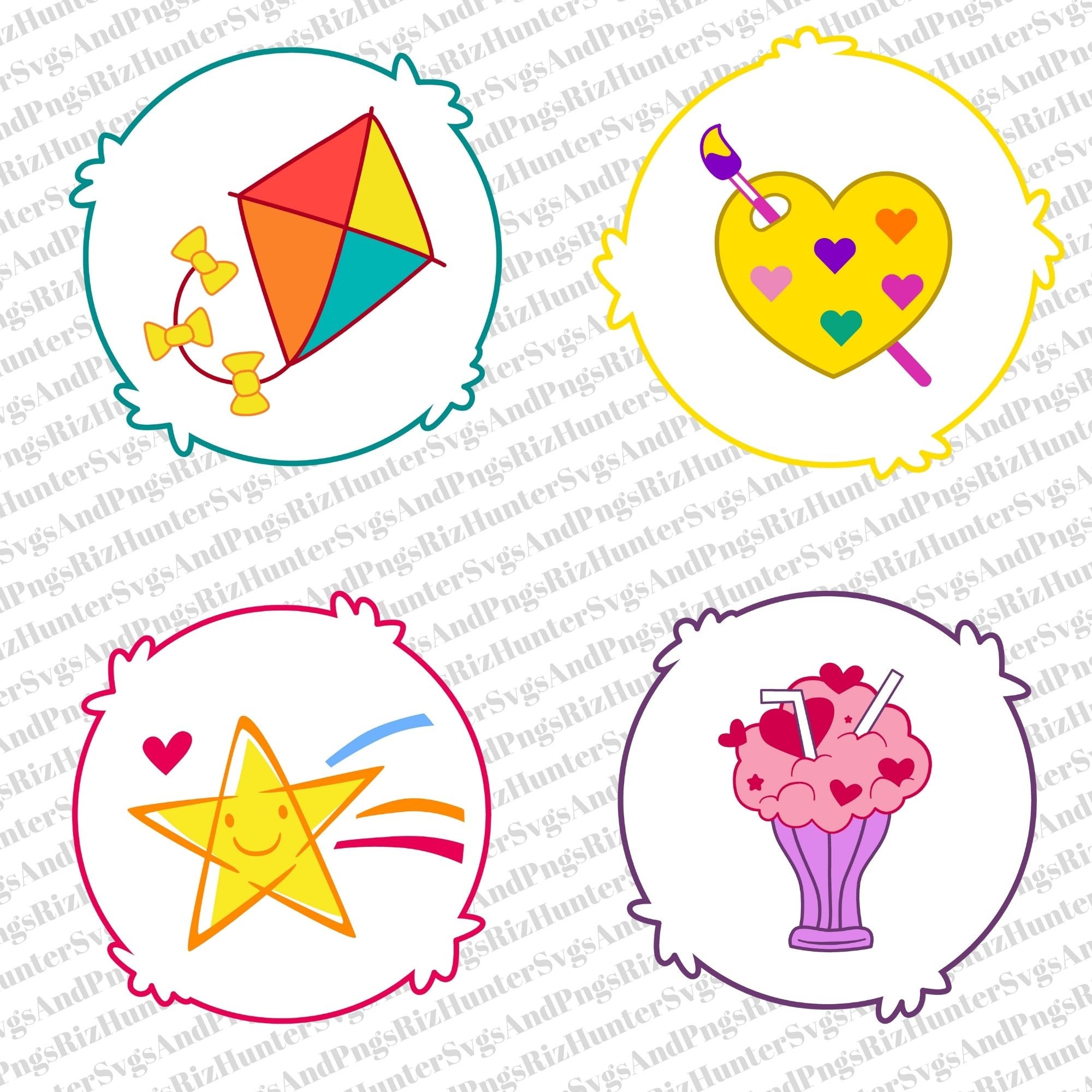 42 Care Bears Belly Badges SVG PNG Bundle Care Bear Belly Badges T Shirt Designs Cut Files for ...