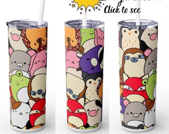 Squishmallow Tumbler Wrap, Tier Design, 20 oz Skinny Tumbler (Digitaler Download)