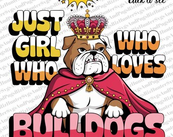 Bulldog Lover PNG: Funny Dog Clipart for T-shirts (Digital Download)