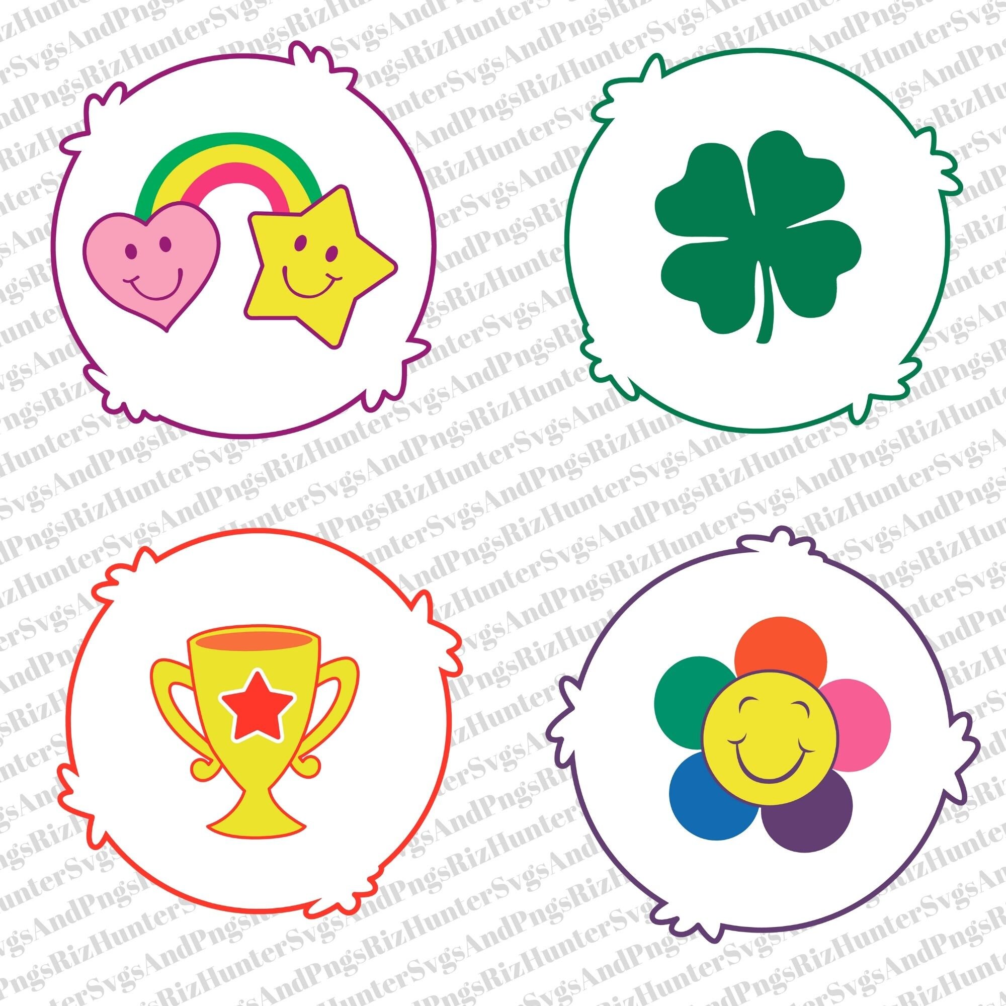42 Care Bears Belly Badges SVG PNG Bundle Care Bear Belly Badges T Shirt Designs Cut Files for ...