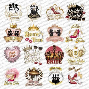 Bridesmaid PNG Design Bundle: Bachelorette Party Clipart (Digital Download)