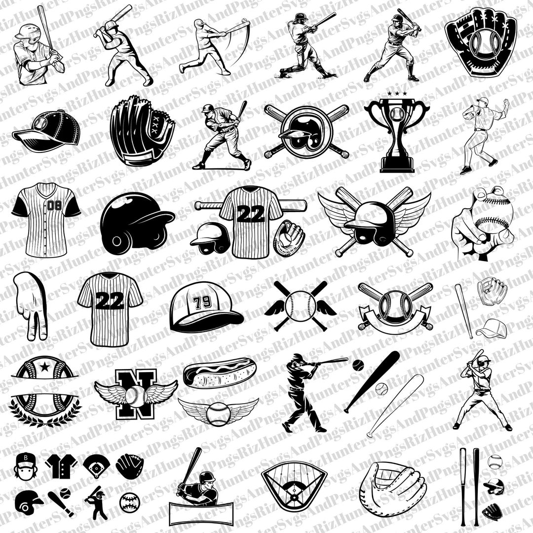 Baseball Clipart Bundle: 36 SVG PNG Cut Files (digital Download) - Etsy