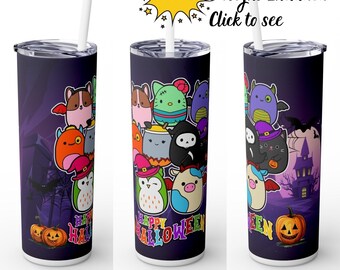 Squishmallow Halloween Tumbler Wrap: Tier PNG (Digital Download