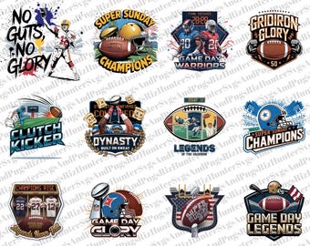 Super Bowl Football PNG Bundle: Game Day Clipart (Digital Download)