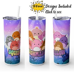 Squishmallow Sea Animals 20 oz Tumbler Wrap: Girl Ocean Design (Digital Download)