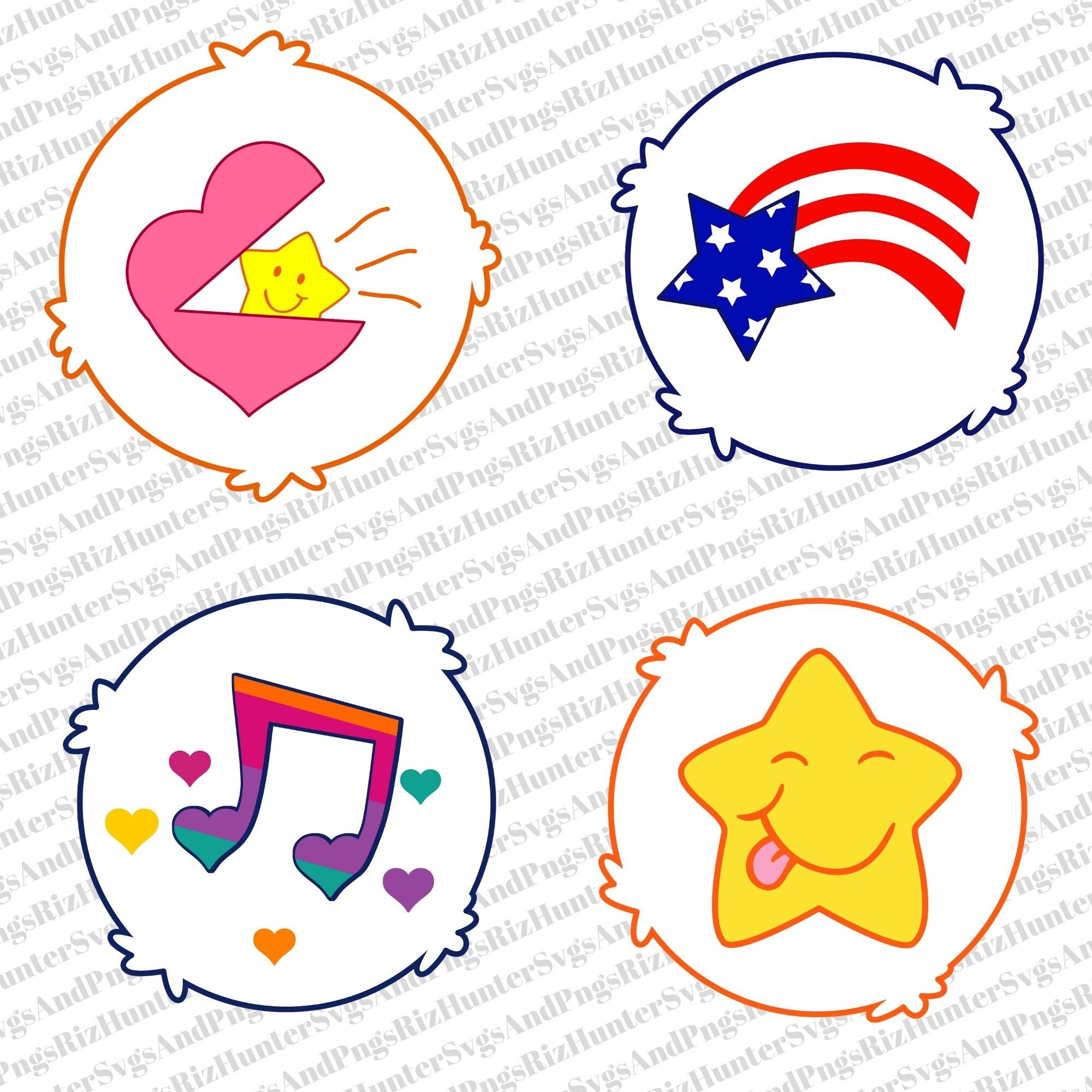 42 Care Bears Belly Badges SVG PNG Bundle Care Bear Belly Badges T Shirt Designs Cut Files for ...