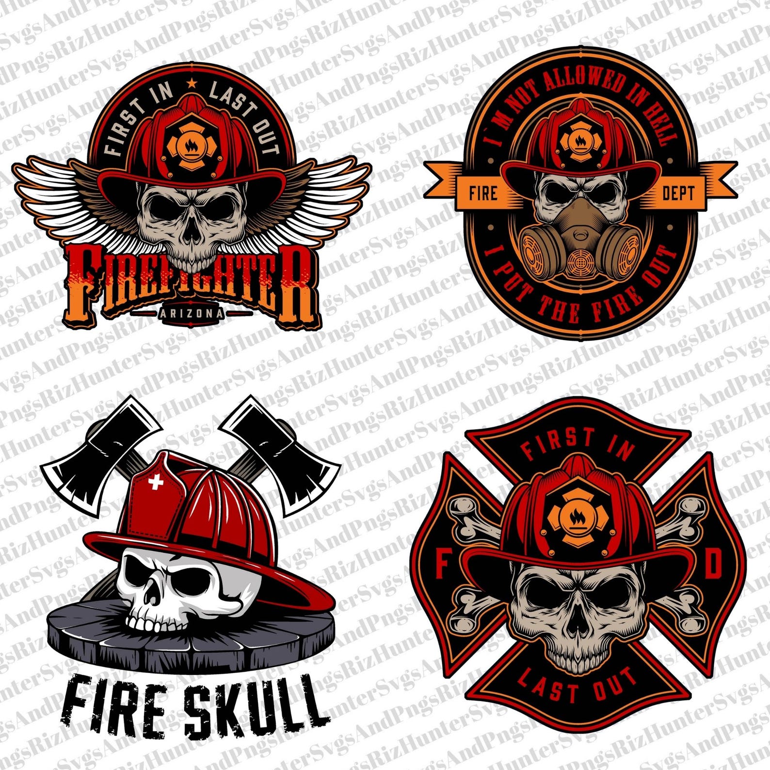 42 Firefighter Logo Bundle: Fire Dept Emblems PNG SVG - Etsy