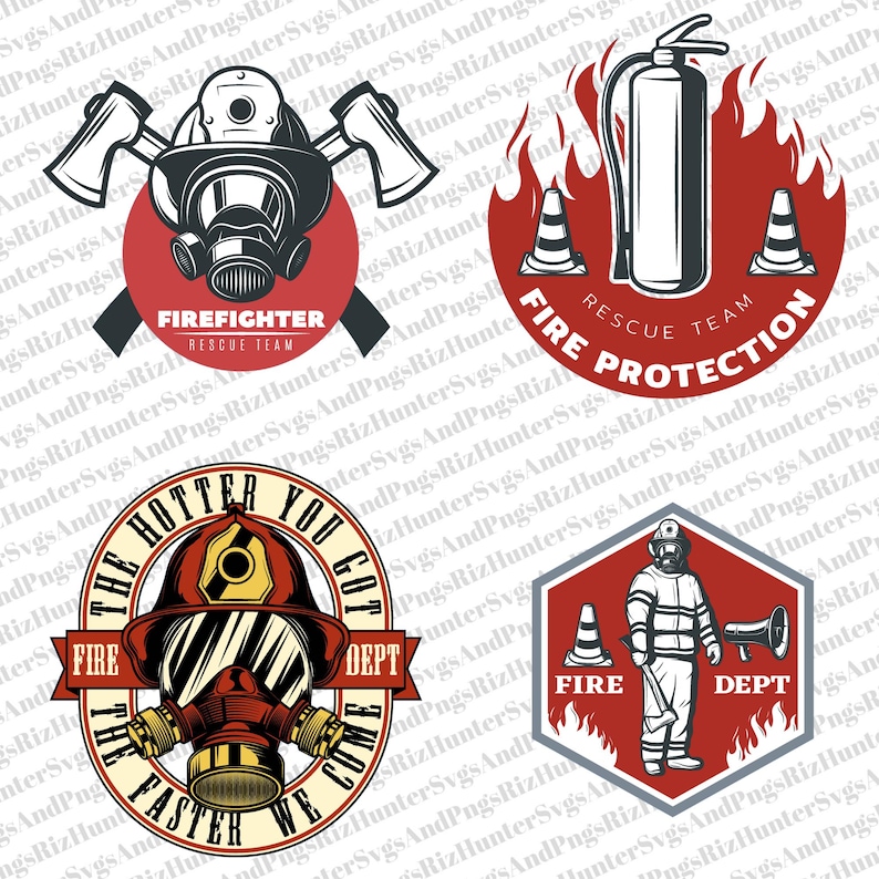 42 Firefighter Logo Bundle: Fire Dept Emblems PNG SVG - Etsy