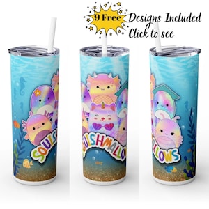 Squishmallow Sea Animals Tumbler Wrap: Kawaii Sublimation Design (Digital Download)